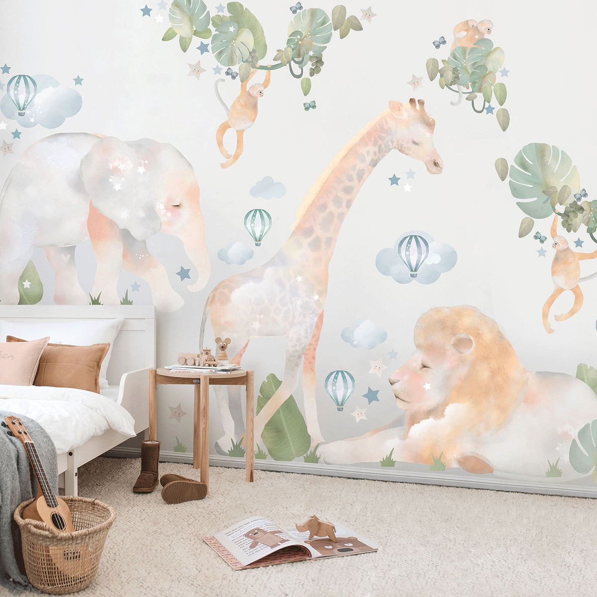 Safari Animal Lion Giraffe Elephant Monkey | Wall Sticker I Schmooks ...